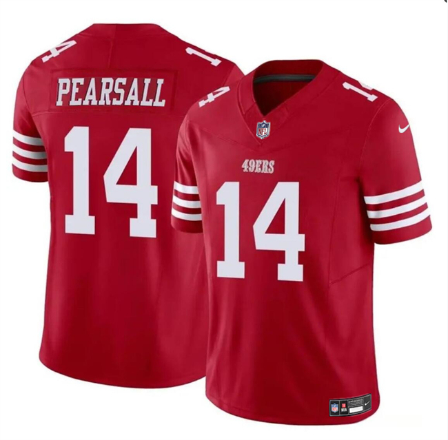 Men's San Francisco 49ers #14 Ricky Pearsall Red 2024 Draft F.U.S.E. Vapor Untouchable Limited Football Stitched Jersey - Click Image to Close